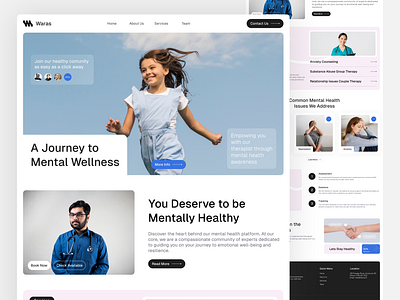 Waras - Mental Health Coaching Website animated animation branding coaching design graphic design health health website healthy landingpage mental health mental health coaching ui ui design uiux uiux design website website design