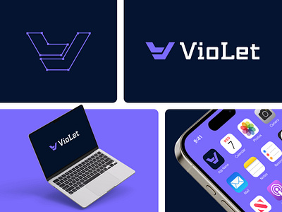 VioLate Logo & branding design, visual identity brand identity branding coding logo it company letter logo logo logo design logotype modern pixel logo programming logo software startup technology visual identity