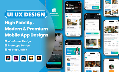 I will do UX UI design, mobile app design, figma app design graphic design ui ux