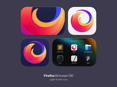 Firefox icon for Light & Dark appdesign appicon branding firefox graphic design icns icon icondesign logo