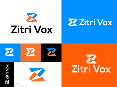 Branding: logo design, visual identity, Tech logo Zitri Vox best branding creative logo design geometric logo icon letter z logo logo design logo designer logotype mark modern logo popular symbol top trendy logo 2024 v letter