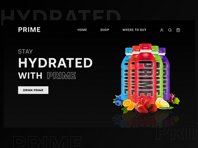 PRIME Enerygy Drink Landing Page Design 3d adobe xd animation app branding design fig figma graphic design illustration logo motion graphics ui ui ux