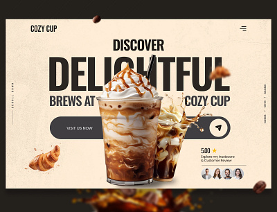 Sip, Relax, and Unwind at Cozy Cup—Your Daily Dose of Comfort. graphic design logo ui