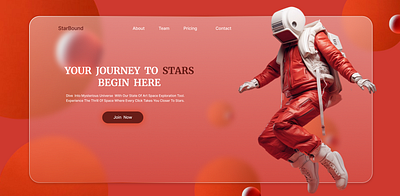 StarBound || Homepage Exploration astronomy cosmic journey design e commerce galaxyui homepage landing page sapacetach space deign space design space exploration typography ui ui design