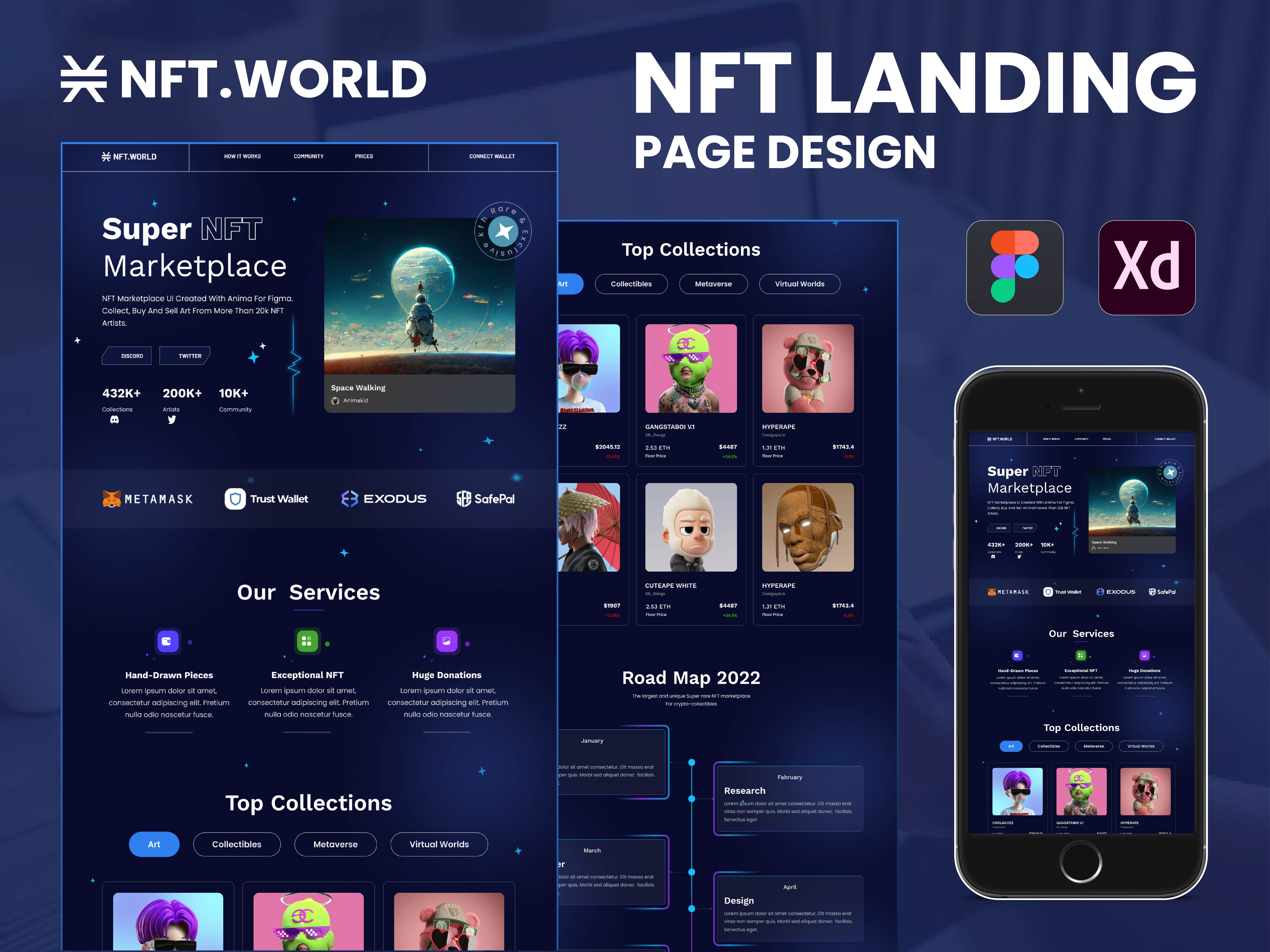 Example of Nft Website UI UX Design. Landing Page