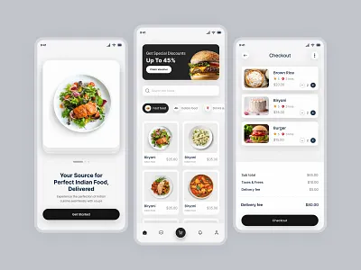 Food App UI Design classic minimalist design clean food app food app food delivery food delivery app hyperrealism neutral design trends2024 ui design 2024 uiux2024