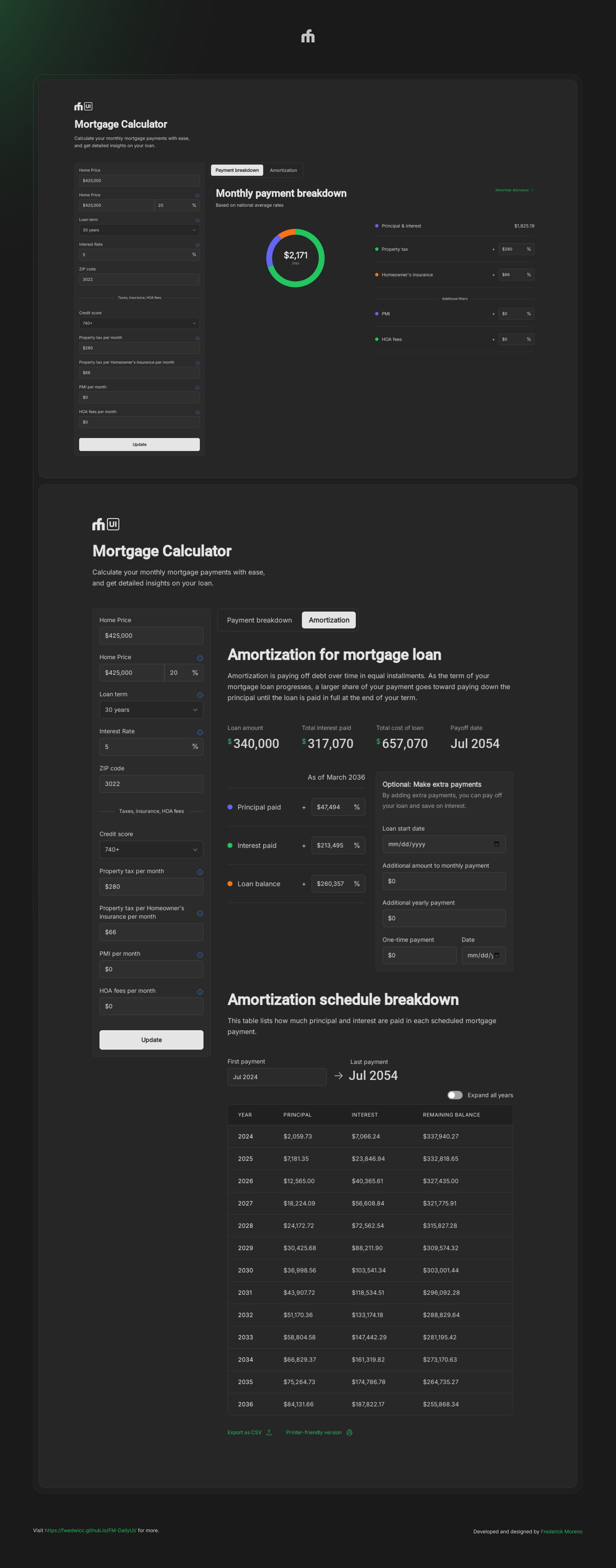 FM Daily UI S1 • 04 calculation challenge 4 daily ui fmui mortgage ui ux web design