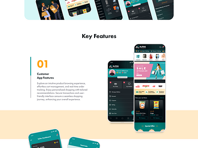 Alpha E-commerce app Presentation app design minimal typography ui