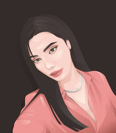 Portrait illustration 2d adobeillustrator beauty character design girl graphic design hair illustration pink portrait vector vectorillustration