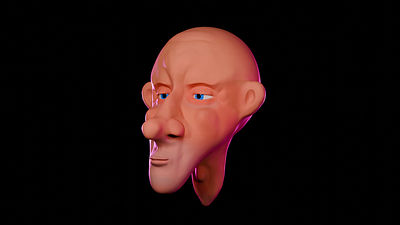 The Quirky Baldy - A 3D Cartoon Character Design 3d 3d bald man 3d character 3d face 3d illustration 3d model 3dmodeling blender illustration sculpting face