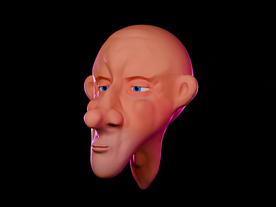 The Quirky Baldy - A 3D Cartoon Character Design 3d 3d bald man 3d character 3d face 3d illustration 3d model 3dmodeling blender illustration sculpting face