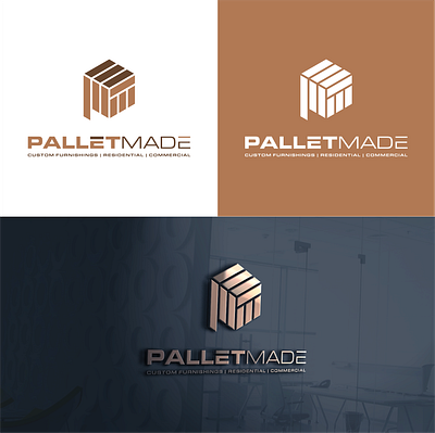 Pallet Company Logo Design 3d 3d logo 3d pallet cube cubic logo flat isometric logo isometric logo design lettermark minimal modern pallet pallet company pallet logo pallet logo design pm pm logo symbolic wood pallets