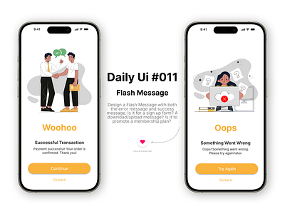 Daily UI - 011 Flash message Screens 001 001 flash message branding dailyui design figma flash message illustration iphone mockup mobile app mockup ui ui design ui ux user interface ux