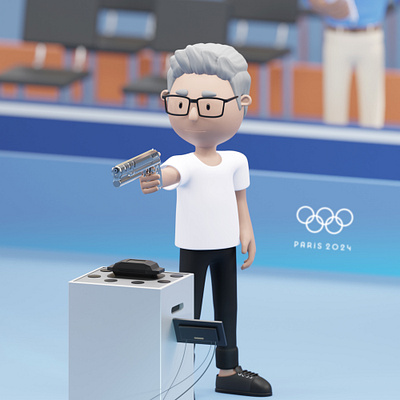 Cartoon 3D Yusuf Dikec Paris 2024 3d 3d character 3d human 3d person blender cartoon competition cute dikec gun illustrations olympics paris paris 2024 render shooting sport stylized turkey yusuf