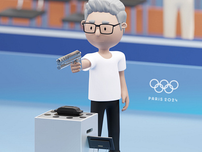 Cartoon 3D Yusuf Dikec Paris 2024 3d 3d character 3d human 3d person blender cartoon competition cute dikec gun illustrations olympics paris paris 2024 render shooting sport stylized turkey yusuf