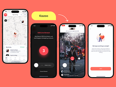 Kazoo app iOS case study alertsystem connectedfamily connectedworld emergency emergencysupport instanthelp kazooapp livelocation locationtracking mobileapp realtimeupdates safetyfirst safetysolutions sos stayconnected uiux userexperience