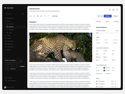 Carrots-CMS cms dashboard saas ui uiux