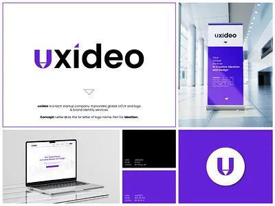 UXIDEO | Tech Startup Logo app icon brandidenity branding creativity cutting edge geometric illustration innovation lettermark logodesign marketing minimal logo minimalist modernlogo startup logo typography u tech logo uiux vector wordmark