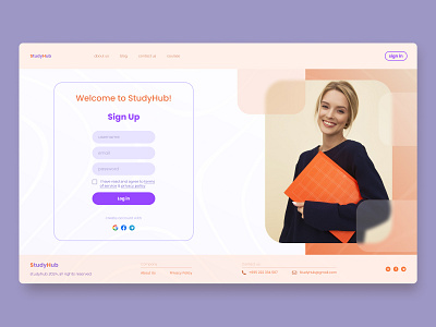 Sign up UI design branding ui