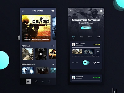 Old CS:GO Games android ios app application brand branding counter strike cs2 dark ui gaming games global offensive graphic design icons designer illustrator ai match photoshop psd popular recommanded print designer senior designer source start typo typography ui ux designer