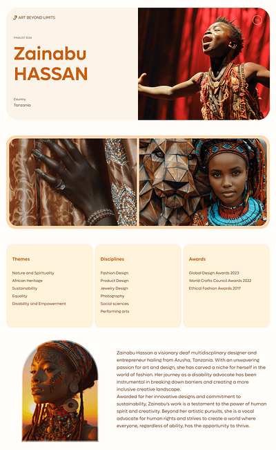 Art Beyond Limits Landing page art design disability inclusion kenya ui ux webdesign website