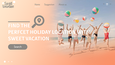 Travel Destination Search page design graphic design illustration typography ui ux webpage