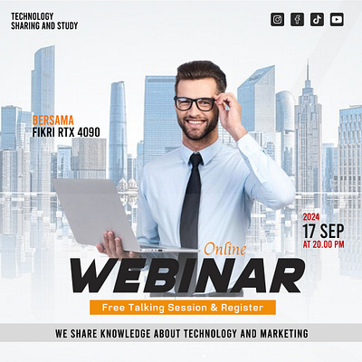 Online webinar poster design graphic design