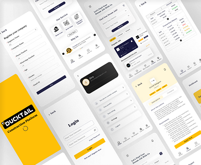 Ducktail Construction Platform animation branding mobileappdesign ui ux