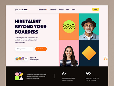 SERCHER-Web Hiring Platform agency clean employment freelancer hire hire online hiring hiring platform hr platform job job portal job search job seeker marketing recruitment saas ui web design website work online