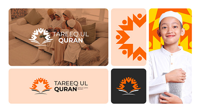 Tareeq Ul Quran - Online Academy brand project branding circle logo creative concept designer logo logo design online acedemy pattern quran logo social media posters yellow and orange