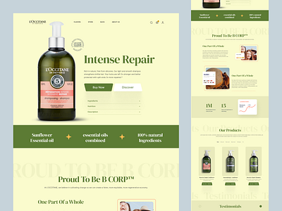 LOCCITANE - Shopify Store Design for Cosmetics beauty products cosmetics ecommerce landing page design page product details product landing page serum shampo website shampoo shopify shopify designer shopify landing page shopify store design shopify website shopify website design single product design single product store store website