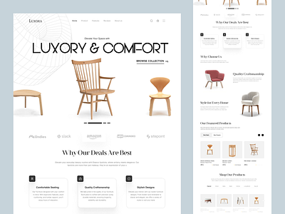 Luxora - Shopify Website Design for Furniture furniture sales landing page furniture shopify website furniture website design landing page sales landing page sales page shopify designer shopify landing page designer shopify web designer shopify website designer web ui website design