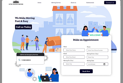 LETGO Movers: Simplifying Moving Services with Seamless Booking" appointment booking design figma landing movers packer page prototyper ui ui ux ux