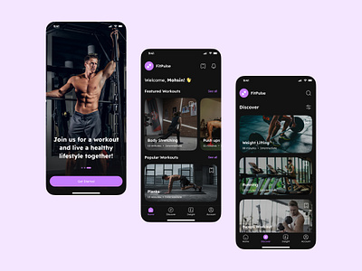 Fitness App Design aerobic app design appdesign cardio design figma design fitness app design fitnessgoals gym app healthtech mobile app design sleek design sport ui ui design uiux user experience user interface workout app yoga