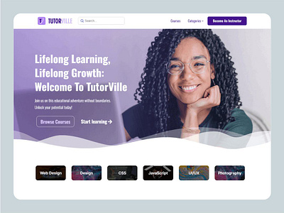 TutorVille - LMS E-learning Online Course Website branding elearning website design learning management system lms online course website design ui web design web development website design wordpress