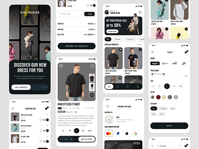 E-commerce clothing app Design app app design branding cloth cloth store app clothing app e commerce app ecommerce app fashion app fashion store marketplace mobile app product design shop store trendy uiux