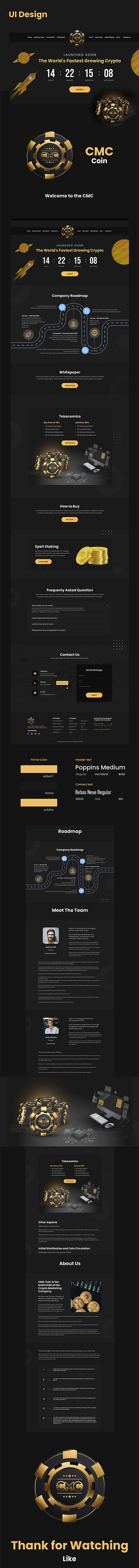 CMC Crypto Website with Coin Logo 2d coin 2d logo animation branding crypto crypto coin crypto website graphic design logo logo design ui website website design