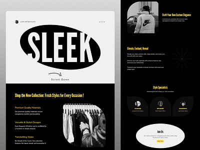 SLEEK - Website Design clean dark mode landing landing page minimal ui user interface ux web design website website design