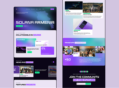 Solana Armenia Website blockchain community crypto landing page solana ui design web design web3