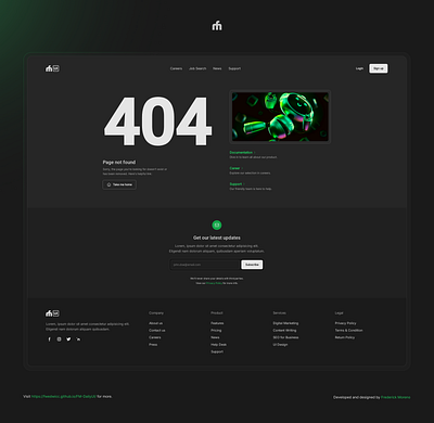 FM Daily UI • Day 08 404 error daily ui fmui page not found ui ux web design