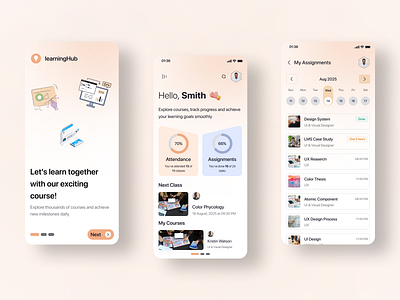 LearningHub - EdTech Dashboard & Mobile App Design app design clean design ed tech edtech education education app education mobile app educational tools gradient gradient ui ios minimal mobile mobile app product design saas saas ui ui ui design