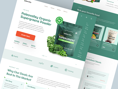 Paleovalley - Shopify Website Design for Food Powders ecommerce food food powder fruits homepage landing landing page product product details product landing page product website shopify shopify landing page shopify website single produuct store store vegetables web design website woocommerce