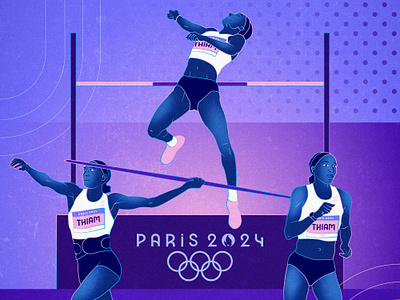 Paris 2024 Olympics Art: Day 14 art athletics design digital games graphic illustration olympics paris paris2024 poster sport