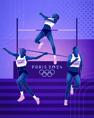 Paris 2024 Olympics Art: Day 14 art athletics design digital games graphic illustration olympics paris paris2024 poster sport