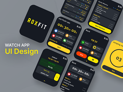 Watch App Ui Design adobe android app design figma gym ios mockups photohsop screens ui visuals watch workout