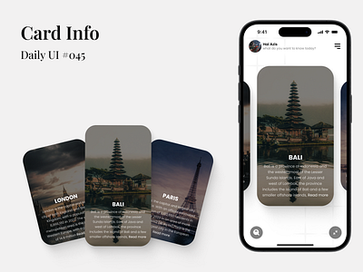 Card Info - Daily UI #045 card card info daily ui figma mobile app design place ui ui design uiux uiux design