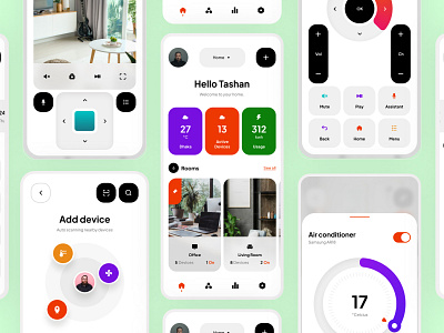 Smart Home App Concept air conditioner app cctv desgin home home control house minimal app remote control smart smart home ui ux white space