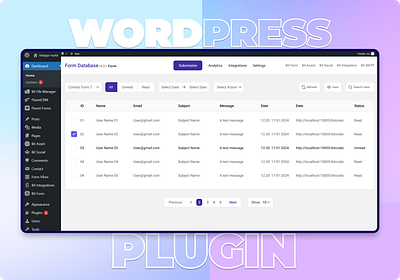 Form Database WordPress Plugin UI Design cf7 contact form7 database form plugin plugin wordpress wordpress plugin wpforms