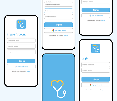 Sign Up app medical app medical sign up mobile sign up sign up page signup ui ui design ux.