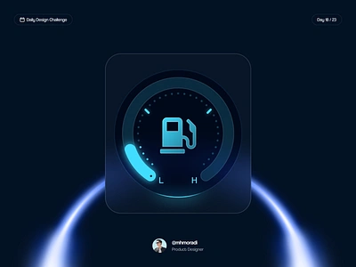 Gas Chart Card ⛽️ car card chart circular circular chart component element fuel gas gas chart gasoline glow glow design glow effect motor pie chart ui ui kit ux vehicle